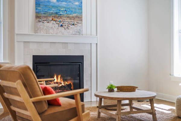 Fireplace, Interior, Wood Texture Flooring