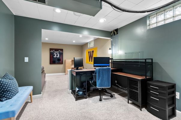Home Office, Interior, Recessed Lighting