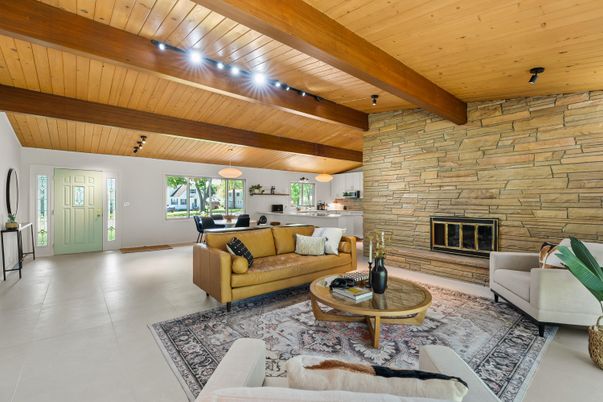 Fireplace, Interior, Kitchen, Living room, Stone Walls, Wooden Beams, Wooden Ceilings
