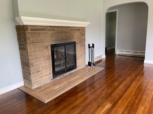 Fireplace, Interior, Wood Texture Flooring