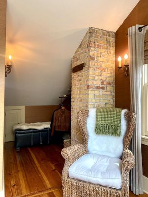 Fireplace, Interior, Stone Walls, Wood Texture Flooring