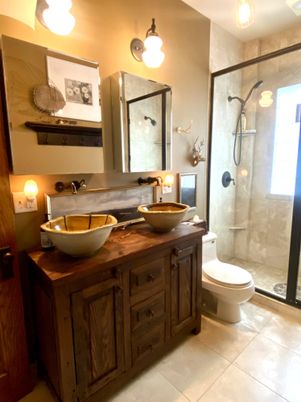 Bathroom, Dual Sink Vanities, Glass Shower, Interior