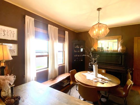 Chandelier, Dining room, Interior, Pendant Lights, Wood Texture Flooring