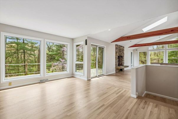 Empty room, Fireplace, Interior, Wood Texture Flooring