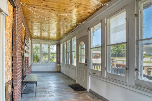 Interior, Stone Walls, Sun Room, Wooden Ceilings, Wood Texture Flooring