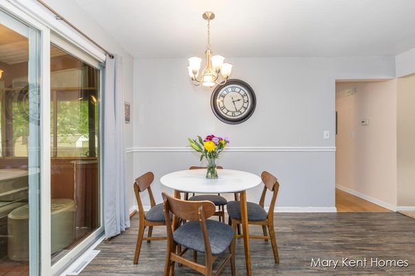 Chandelier, Dining room, Interior, Wood Texture Flooring