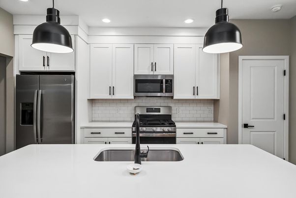 Interior, Kitchen, Pendant Lights, Recessed Lighting, Stainless Steel Appliances