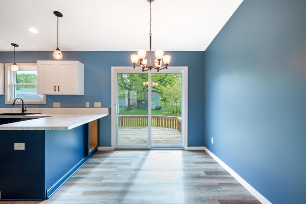 Chandelier, Interior, Kitchen, Pendant Lights, Recessed Lighting, Wood Texture Flooring