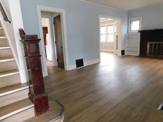 Empty room, Fireplace, Interior, Wood Texture Flooring