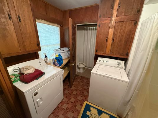 Interior, Washer, Wooden Walls