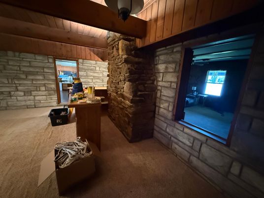 Interior, Stone Walls, Wooden Beams