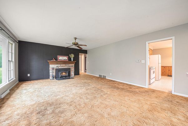 Empty room, Fireplace, Interior