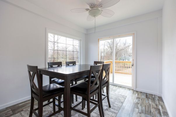 Dining room, Interior, Wood Texture Flooring