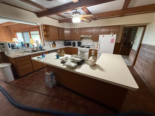 Interior, Kitchen, Wooden Beams, Wood Texture Flooring
