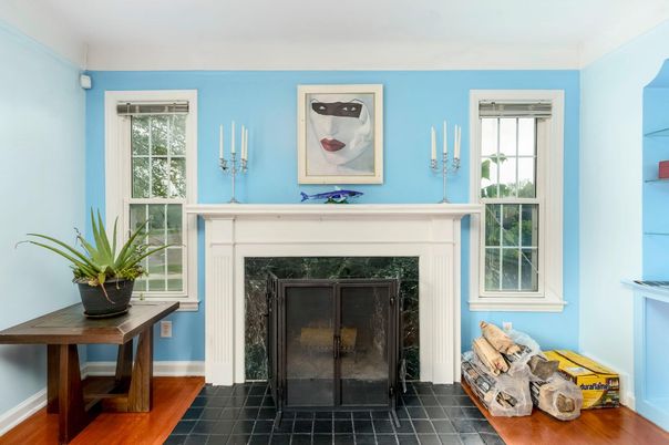 Fireplace, Interior, Wood Texture Flooring