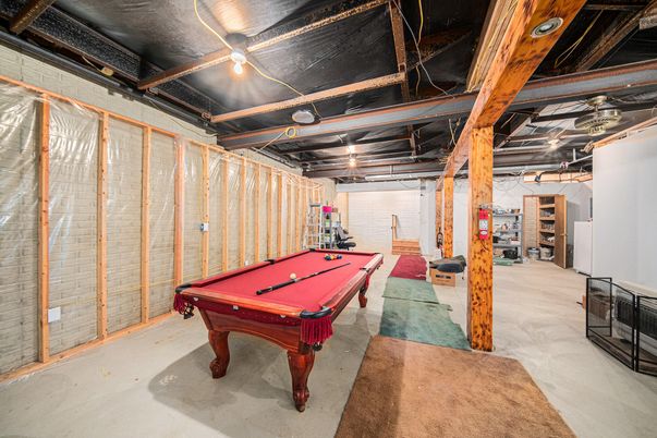 Billiard Table, Game Room, Interior, Stone Walls