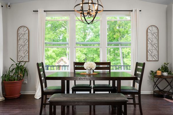 Chandelier, Dining room, Interior, Wood Texture Flooring