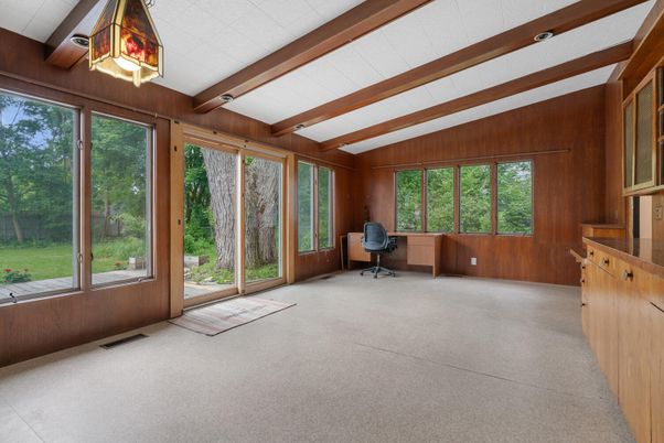 Home Office, Interior, Wooden Beams, Wooden Walls