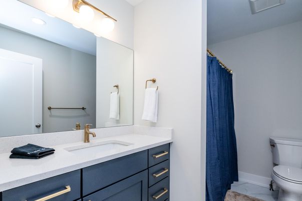 Bathroom, Interior, Marble, Recessed Lighting