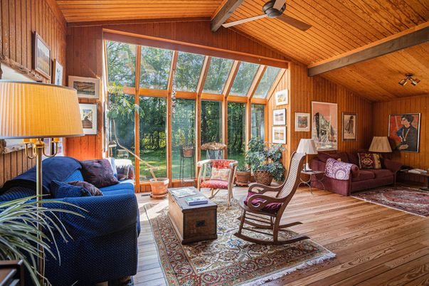 Interior, Living room, Sun Room, Wooden Beams, Wooden Ceilings, Wood Texture Flooring, Wooden Walls