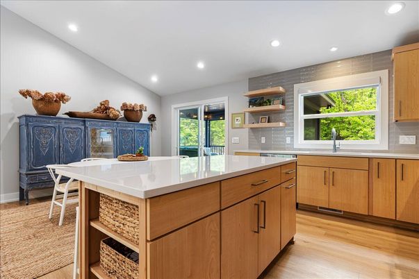 Interior, Kitchen, Recessed Lighting, Wood Texture Flooring