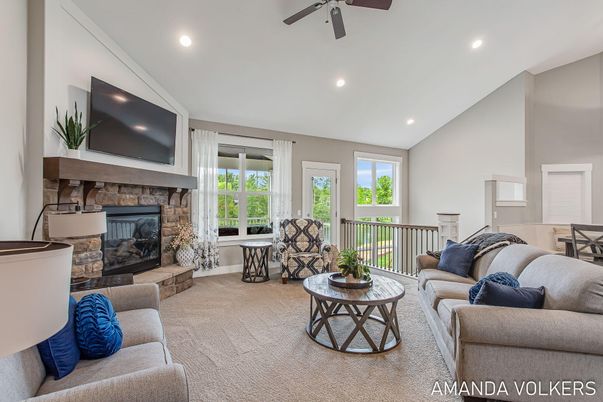 Fireplace, Interior, Living room, Recessed Lighting