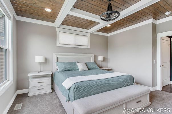 Bedroom, Interior, Recessed Lighting, Wooden Ceilings