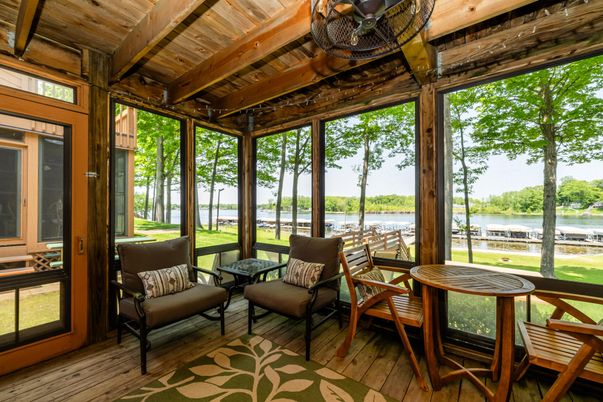 Interior, Sun Room, Water, Wooden Beams, Wooden Ceilings, Wood Texture Flooring