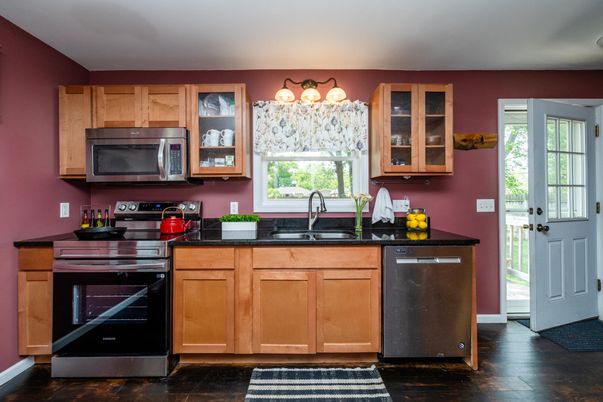 Interior, Kitchen, Stainless Steel Appliances, Wood Texture Flooring