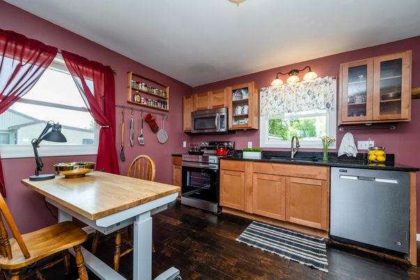 Interior, Kitchen, Stainless Steel Appliances, Wood Texture Flooring