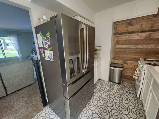 Interior, Kitchen, Stainless Steel Appliances, Wooden Walls