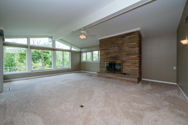 Empty room, Fireplace, Interior, Stone Walls