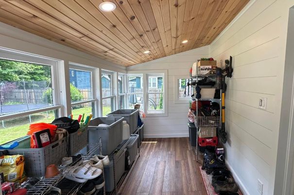 Interior, Recessed Lighting, Wooden Ceilings, Wood Texture Flooring