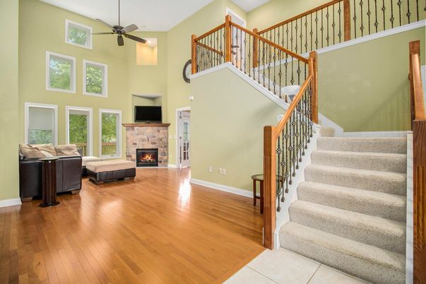 Fireplace, Interior, Wood Texture Flooring