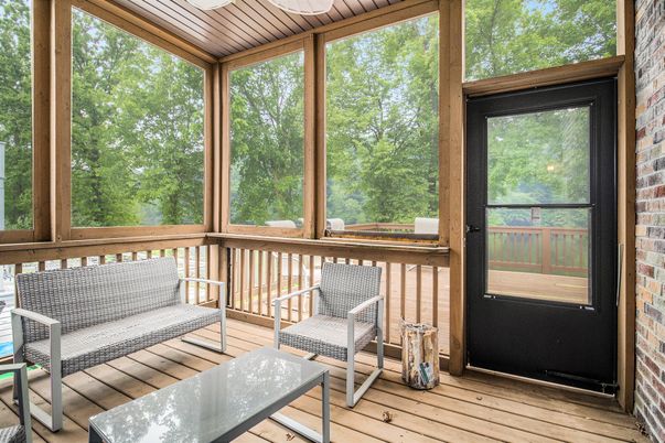 Interior, Stone Walls, Sun Room, Wooden Ceilings, Wood Texture Flooring