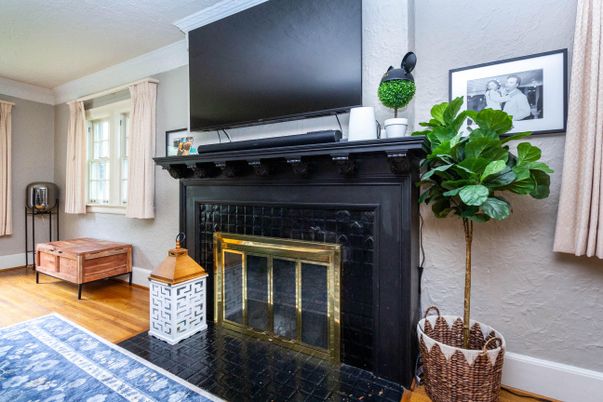 Fireplace, Interior, Wood Texture Flooring