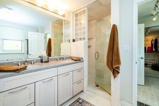 Bathroom, Dual Sink Vanities, Glass Shower, Interior