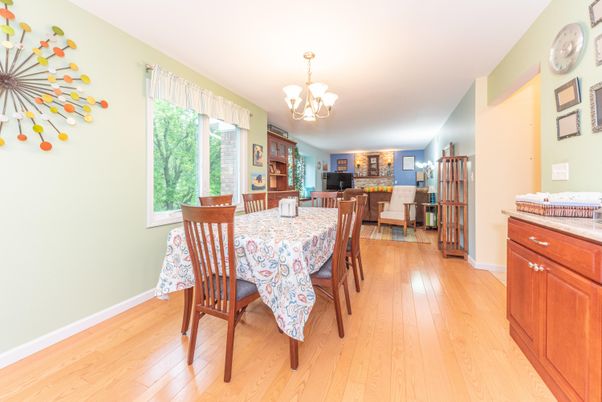 Chandelier, Dining room, Interior, Wood Texture Flooring