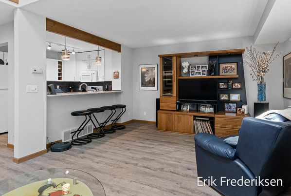 Interior, Kitchen, Pendant Lights, Wood Texture Flooring