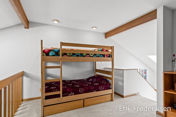 Bedroom, Interior, Recessed Lighting, Wooden Beams