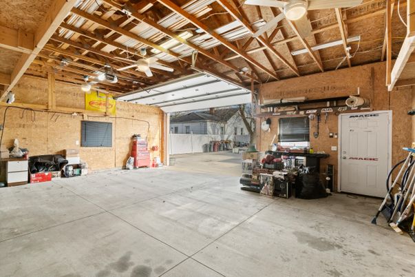 Garage, Interior, Stone Walls, Washer, Wooden Beams, Wooden Ceilings