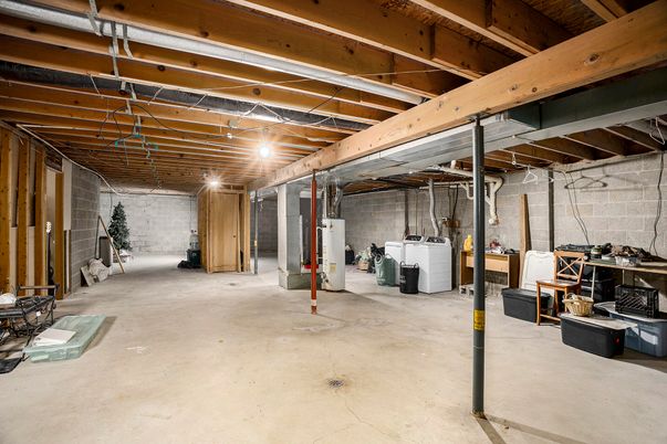Interior, Stone Walls, Washer, Wooden Beams