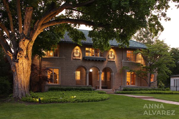 Backyard, Exterior, Facade, Brick Facade, Mediterranean