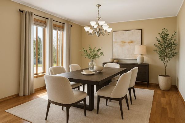 Chandelier, Dining room, Interior, Wood Texture Flooring
