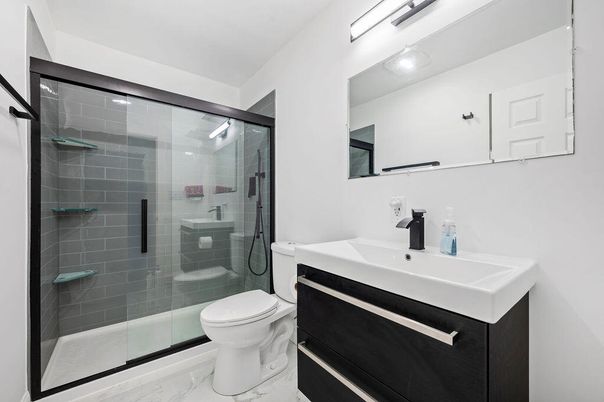 Bathroom, Glass Shower, Interior, Marble