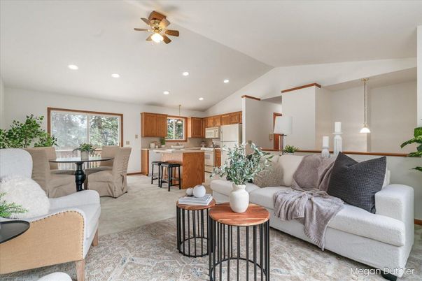 Dining room, Interior, Kitchen, Living room, Pendant Lights, Recessed Lighting