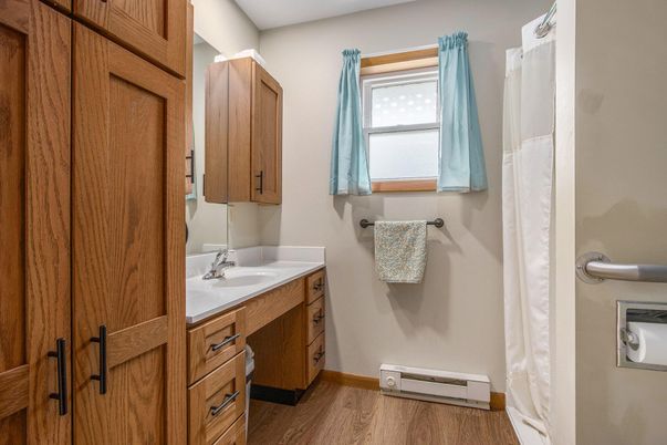Bathroom, Interior, Wood Texture Flooring