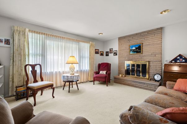 Fireplace, Interior, Living room, Recessed Lighting, Stone Walls