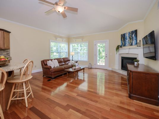 Dining room, Fireplace, Interior, Living room, Wood Texture Flooring