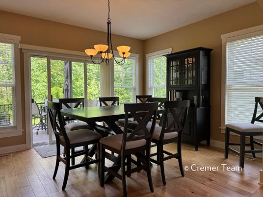 Chandelier, Dining room, Interior, Wood Texture Flooring